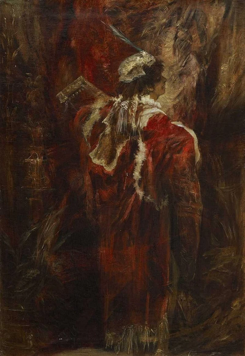 Giovane donna con mandolino 1875